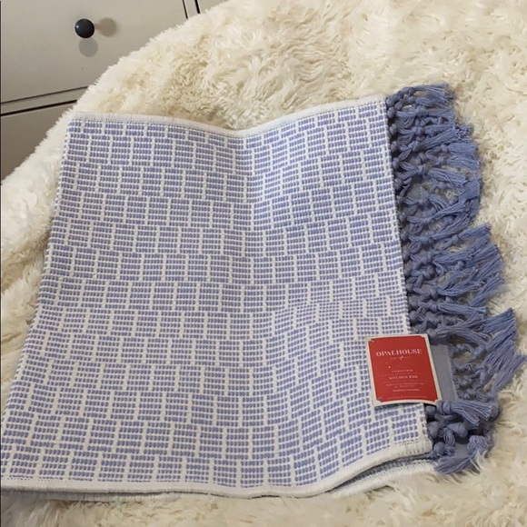 Opalhouse Accents Opalhouse 34x2 Textured Kitchen Rug Fringe Blue